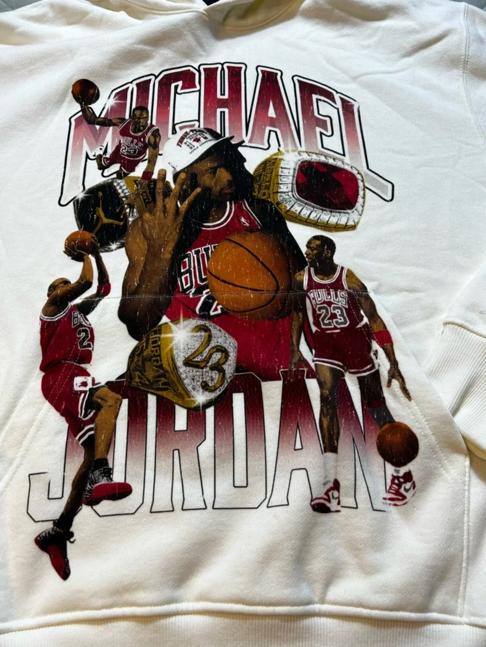 Nike Air Jordan Michael Jordan Graphic‎ Hoodie Cream Mens Medium HJ4396-133 NWT